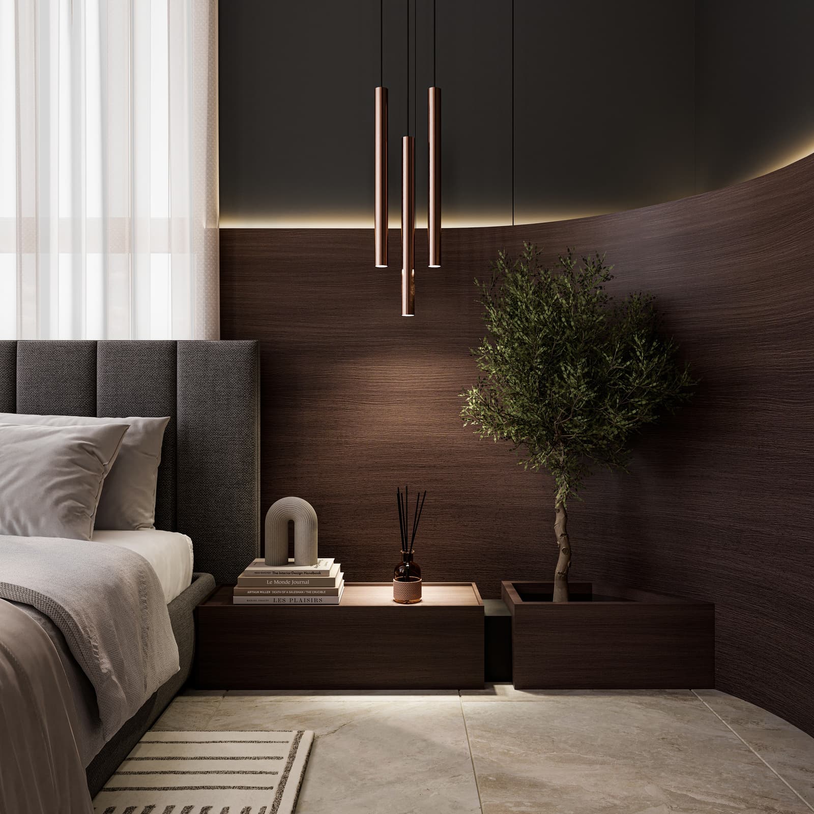 IGNIS Concept — spavaća soba, detalj noćnog stočića